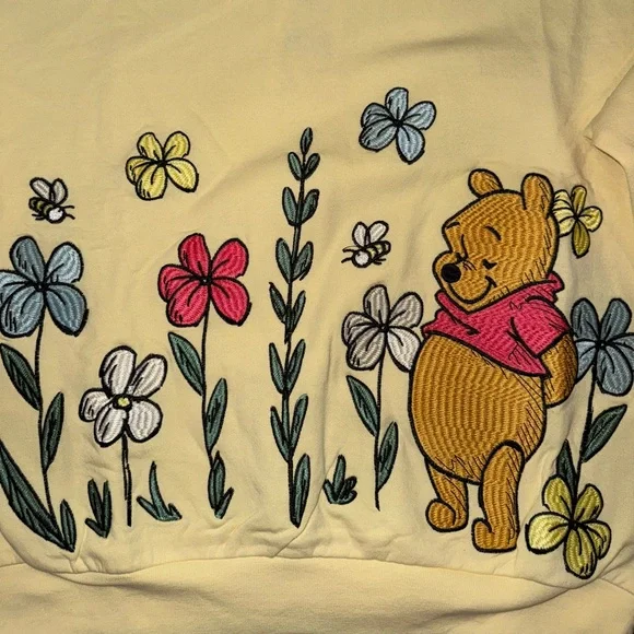 Disney Winnie the Pooh Yellow Floral Crewneck Sweatshirt - Picture 3 of 12